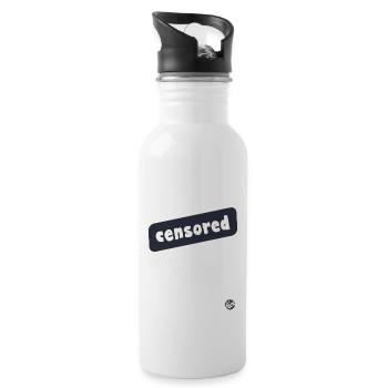 Censored - Water bottle with straw - white - Right