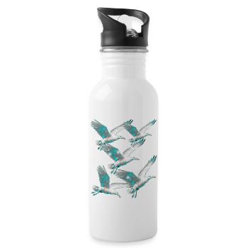 Maritime, Seagulls, Seagulls, Seabirds - Water bottle with straw - white - Right