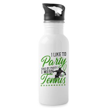 Raquette de joueur de tennis drôle j’aime - Gourde avec paille intégrée - blanc - Droite