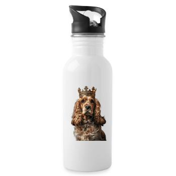 Cocker Spaniel - Gourde avec paille intégrée - blanc - Droite