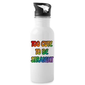 Trop mignon pour être hétéro - Gourde avec paille intégrée - blanc - Droite