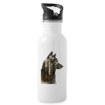 Alaskan Malamute - Water bottle with straw - white - Right
