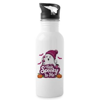 Halloween Fantôme Drôle Parler Effrayant Pour Moi - Gourde avec paille intégrée - blanc - Droite