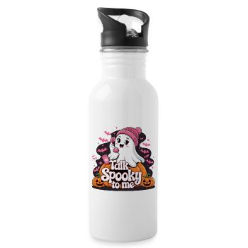 Halloween Fantôme Drôle Parler Effrayant Pour Moi - Gourde avec paille intégrée - blanc - Droite