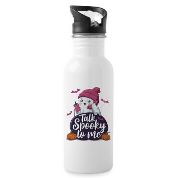 Halloween Fantôme Drôle Parler Effrayant Pour Moi - Gourde avec paille intégrée - blanc - Droite