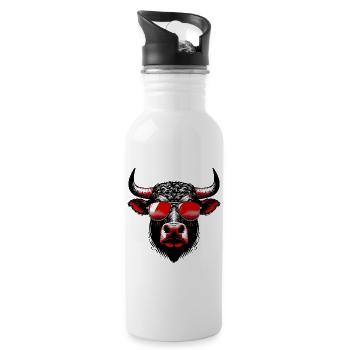 Bull - Water bottle with straw - white - Right