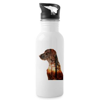 Vizsla - Trinkflasche mit integriertem Trinkhalm - Weiß - Rechts