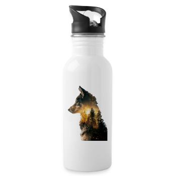 Shiba Inu - Trinkflasche mit integriertem Trinkhalm - Weiß - Rechts