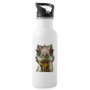 Dinosaure - Gourde avec paille intégrée - blanc - Droite