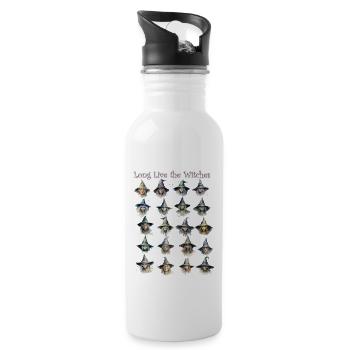 Lang leben die Hexen - Trinkflasche mit integriertem Trinkhalm - Weiß - Rechts