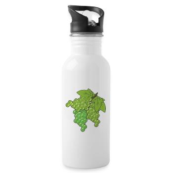 Grapes Grapes Grapes Vine Garden - Water bottle with straw - white - Right