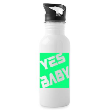 Yes Baby - Trinkflasche mit integriertem Trinkhalm - Weiß - Rechts