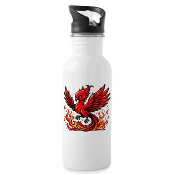 Red Phoenix - Water bottle with straw - white - Right