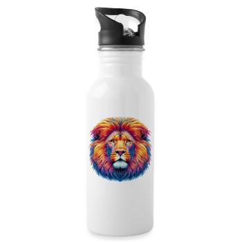 Lion - Gourde avec paille intégrée - blanc - Droite