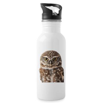 Hibou - Gourde avec paille intégrée - blanc - Droite