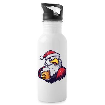 Adler Weihnachten Bier - Trinkflasche mit integriertem Trinkhalm - Weiß - Rechts