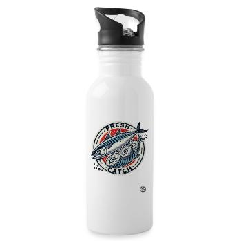 Mackerel fillet – fresh fish freshly caught - Water bottle with straw - white - Right