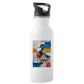 Ente - Trinkflasche mit integriertem Trinkhalm - Weiß - Rechts