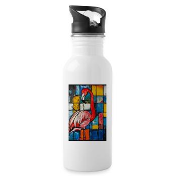 Flamant - Gourde avec paille intégrée - blanc - Droite