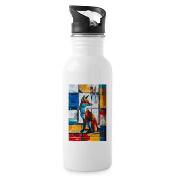 Fuchs - Trinkflasche mit integriertem Trinkhalm - Weiß - Rechts