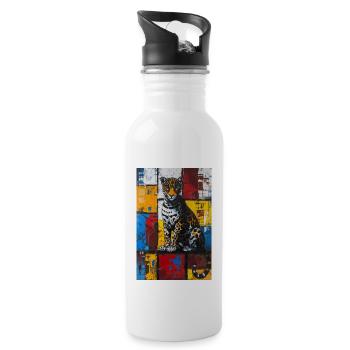 Jaguar - Trinkflasche mit integriertem Trinkhalm - Weiß - Rechts