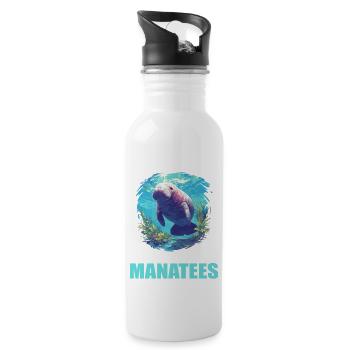 Seekuh Manatees Manatee - Water bottle with straw - white - Right