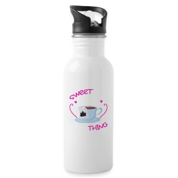 Sweet tea is the solution for everything - Water bottle with straw - white - Right