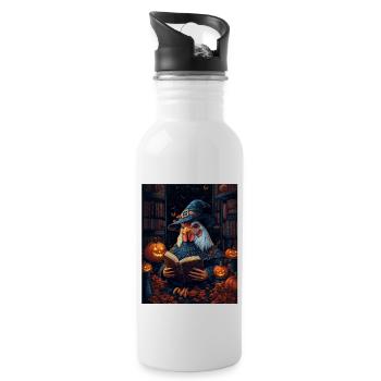 Cadeau d’Halloween Femmes Coq Hommes Enfants Décoration - Gourde avec paille intégrée - blanc - Droite