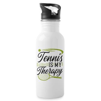 Drôle de joueur de tennis Raquette Tennis - Gourde avec paille intégrée - blanc - Droite
