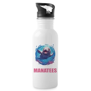 Seekuh Manatees Manatee - Water bottle with straw - white - Right