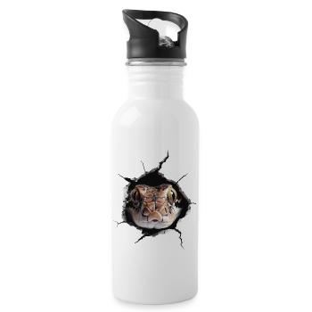 Schlange - Trinkflasche mit integriertem Trinkhalm - Weiß - Rechts