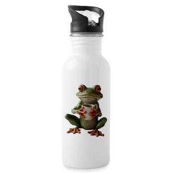 Grenouille - Gourde avec paille intégrée - blanc - Droite