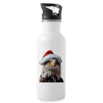 Adler - Trinkflasche mit integriertem Trinkhalm - Weiß - Rechts