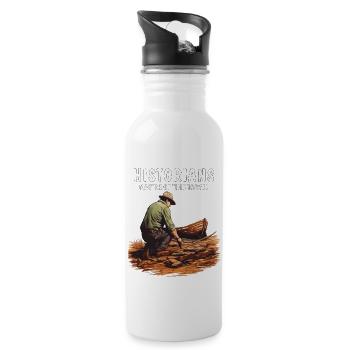 HISTORIANS MASTER OF TIME TRAVEL - Water bottle with straw - white - Right