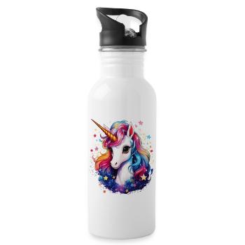 Licorne - Gourde avec paille intégrée - blanc - Droite