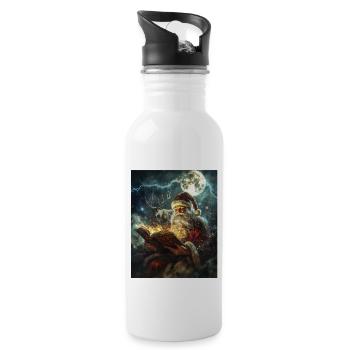 Weihnachtsmann Frauen Männer Kinder Weihnachten - Trinkflasche mit integriertem Trinkhalm - Weiß - Rechts