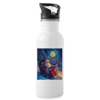 Weihnachtsmann Frauen Männer Kinder Weihnachten - Trinkflasche mit integriertem Trinkhalm - Weiß - Rechts