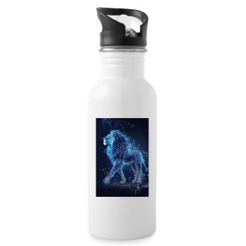 Stier - Trinkflasche mit integriertem Trinkhalm - Weiß - Rechts