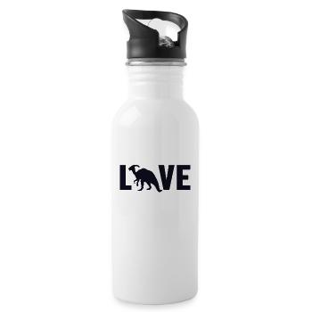 Parasaurolophus Love Dinosaur Hadrosauridae - Water bottle with straw - white - Right