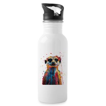 Meerkat - Water bottle with straw - white - Right