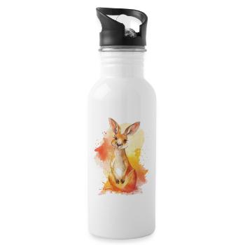 Känguru - Trinkflasche mit integriertem Trinkhalm - Weiß - Rechts