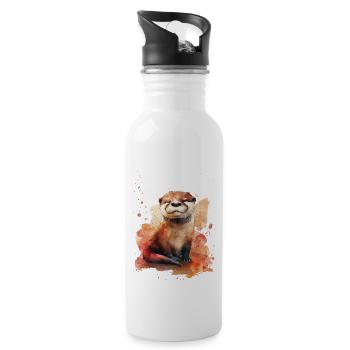Otter - Trinkflasche mit integriertem Trinkhalm - Weiß - Rechts