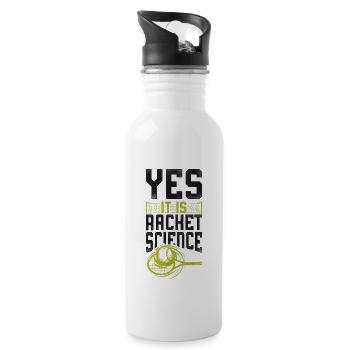 Funny Tennis Player Racket Pun Yes - Trinkflasche mit integriertem Trinkhalm - Weiß - Rechts