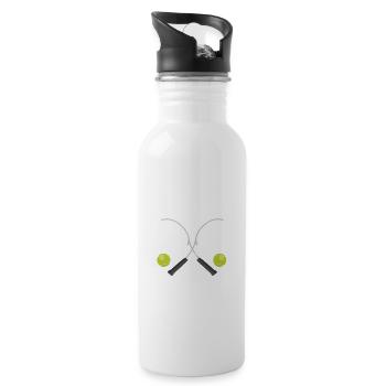 Tennis Player - Trinkflasche mit integriertem Trinkhalm - Weiß - Rechts