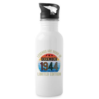 Legends Are Born In December 1944 Limited Edition - Trinkflasche mit integriertem Trinkhalm - Weiß - Rechts