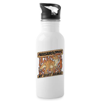My Spirit Animal Parasaurolophini Dinosaur - Water bottle with straw - white - Right