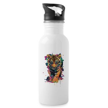 Tiger - Water bottle with straw - white - Right