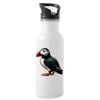 Puffin - Water bottle with straw - white - Right
