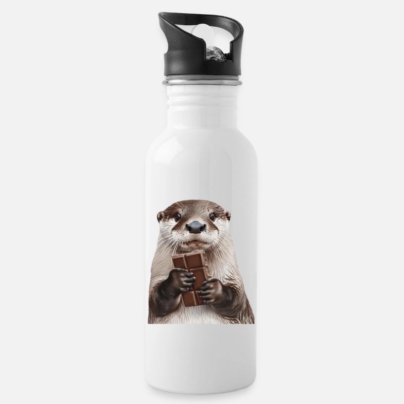 Otter - Trinkflasche mit integriertem Trinkhalm - Weiß