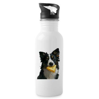 Chien - Gourde avec paille intégrée - blanc - Droite